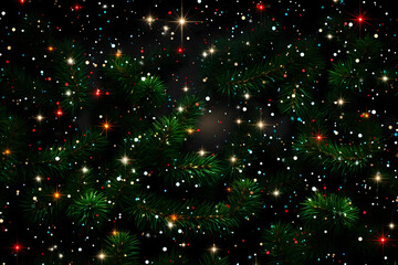 christmas tree decorations, santa claus with gifts, snowman in the snow, christmas gift boxes	