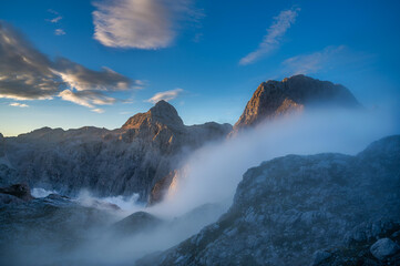 clouds over the mountains