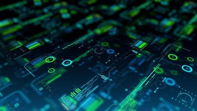 Computer Readings, Data Flow Calculating. IT HUD Computer Measurements. IT Technology on Virtual Screen. Control Panel Technological Infographic.