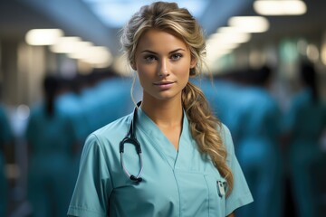 Fototapeta premium Young beautiful Registered Nurse, future doctor