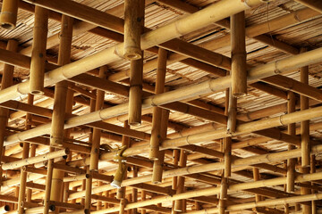 The building structure is made from bamboo tied together to form a beautiful frame used for...