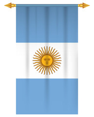 Argentina flag vertical pennant isolated - obrazy, fototapety, plakaty