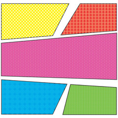 set of comic books in different colors background banners