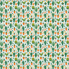 seamless floral pattern cactus