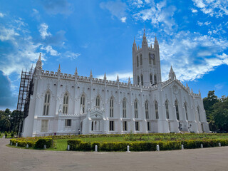 Fototapeta na wymiar St Paul's Cathedral church located in Kolkata, West Bengal, India