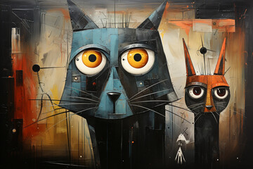 Funny Animals Painted Image Using High Gloss Lacquer - Generative Ai