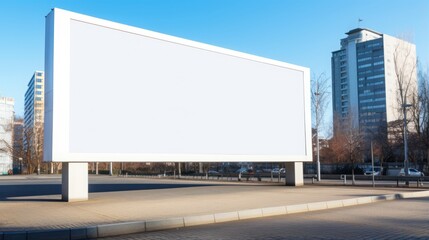 Obraz premium white empty advertising billboard on the street.