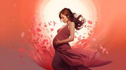 pregnant woman illustration.
