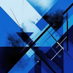 Fotobehang abstract album cover blue © FryArt Studio