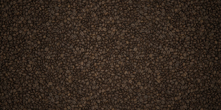 Detailed coffee beans background texture pattern,  roasted coffee product background, brown, dark, high detail 4K resolution, wallpaper, decal. 