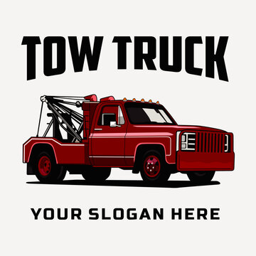 new red towing truck vector image