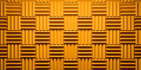 yellow interior soundproof foam wall pannels texture background