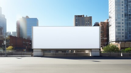 white empty advertising billboard on the street.