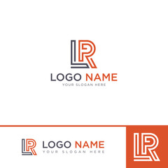 LR logo design, initial letter LR logo template vector stock