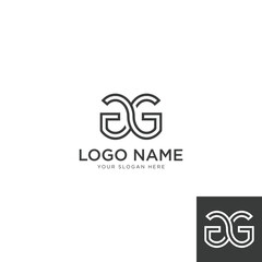 initial letter GG logo design template vector stock