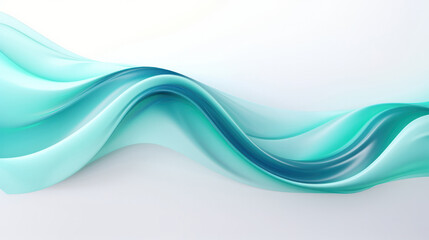 Naklejka premium Fluidity of Aqua and Green: Abstract Wave Backgrounds