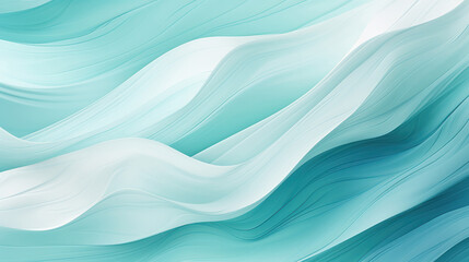 Oceanic Serenity: Elegant Aqua and Green Abstract Wave Patterns