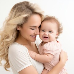 A Delightful Picture of a Mother Embracing Her Baby Girl