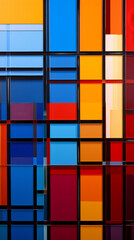 An abstract composition of geometric shapes in various colors