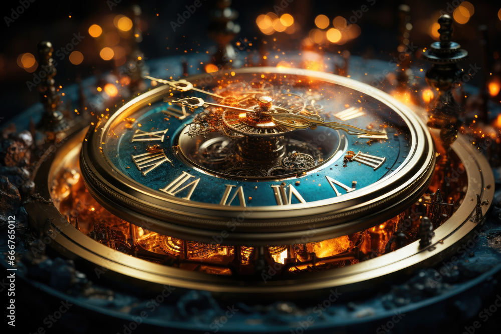 Poster a vision of reality where time flows in reverse, a concept explored in the realm of infinite univers