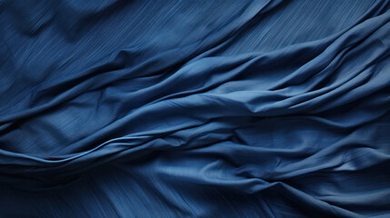 Sculpted Navy Blue Fabric with Pleats: Ideal for Sewing Enthusiasts