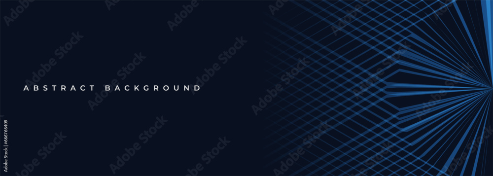 Poster 3d dark modern abstract background with blue striped grid effect. futuristic technology concept bann