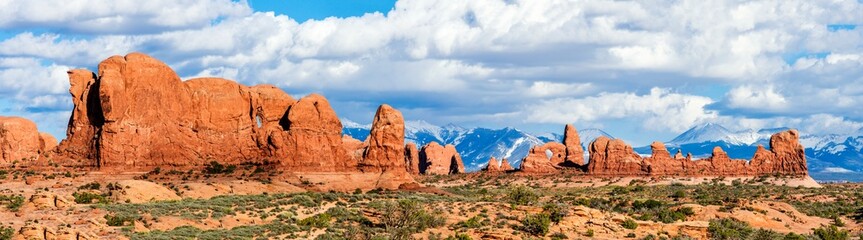 Fototapeta premium Windows Section and La Sal Mountains,.Arches National Park,Utah,USA