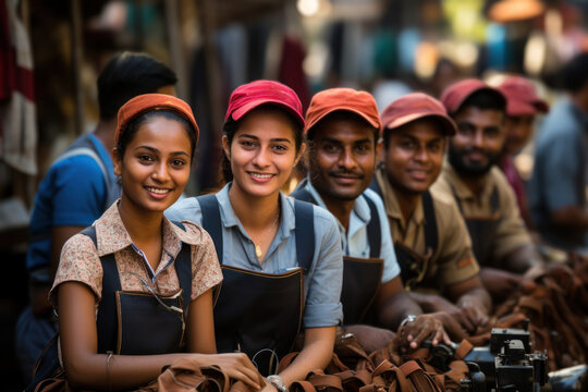 A collage of people participating in vocational training programs to enhance their employability and escape the cycle of poverty. Generative Ai.