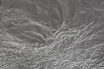 Aluminum Foil Texture Background, Wrinkled Aluminium Paper Pattern, Crumpled Tin Material Banner