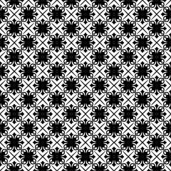 Black and white seamless pattern texture. Greyscale ornamental graphic design. Mosaic ornaments. Pattern template. Vector illustration. EPS10.