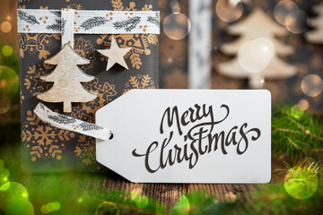 Words Merry Christmas , With Winter Gifts, Christmas Background