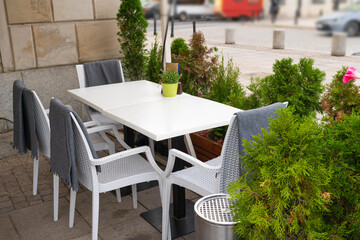 Street Restaurant Table, Empty Cafe Tables, Bar Terrace, Outdoor Restaurants, Outside Trattoria