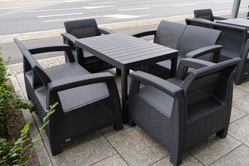Street Restaurant Table, Empty Cafe Tables, Bar Terrace, Outdoor Restaurants, Outside Trattoria