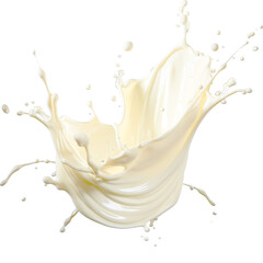 Realistic Milk wave splash isolated transparency background.