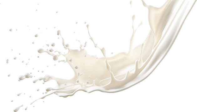 Realistic Milk wave splash isolated transparency background.