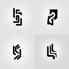 Abstract black and white company logo on a light background. Corporate logo design