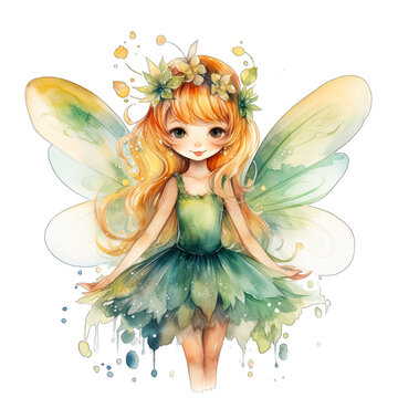 watercolor, children, fairy, magic, illustration, character, cute, design, clip art, fantasy, drawing, fairy tale, cartoon, happy, isolated, decoration, girl, nature, birthday, doodle, elf, fairytale,