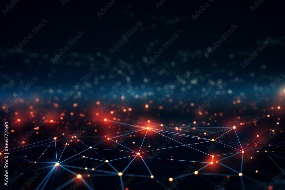 Poster abstract digital connection dots and lines background for technology, artificial intelligence, scien