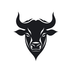 Black and White Bull's Head