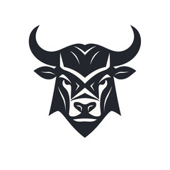 Black and White Bull's Head