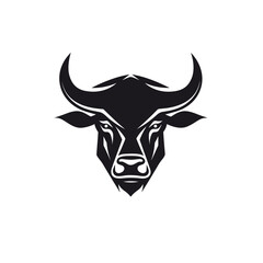 Black and White Bull's Head