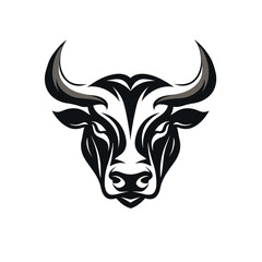 Black and White Bull's Head