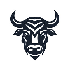 Black and White Bull's Head