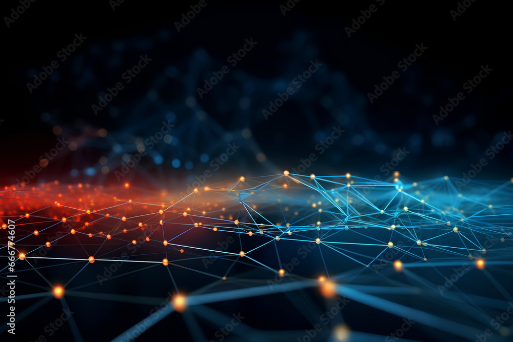 Poster abstract digital connection dots and lines background for technology, artificial intelligence, scien