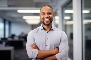 Male IT tech company worker portrait at office