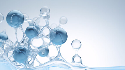 Molecule or atom, science cosmetic technology background. skin care cosmetics concept.