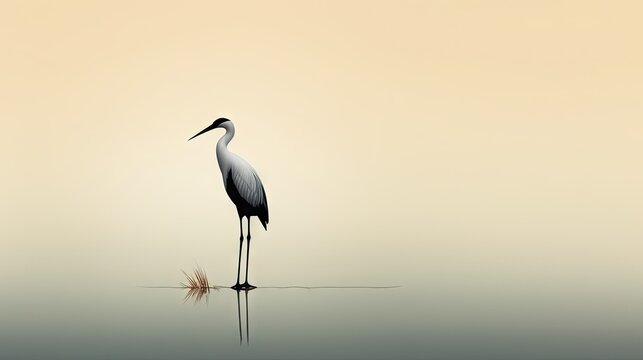  a large bird standing on top of a body of water.  generative ai