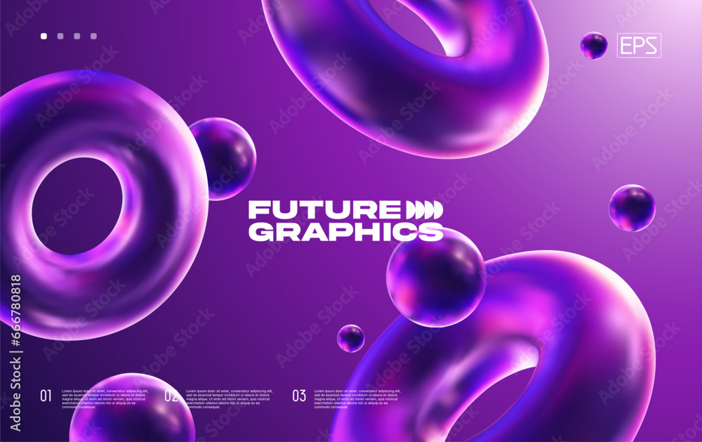 Poster 3d background with gradient geometric shapes. eps10 vector.