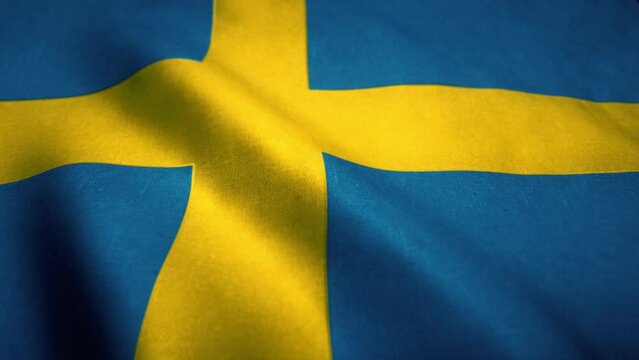 Swedish flag waving in a loop mode. Perfect footage for any background or led-wall. Apple ProRes 4444, 16-bit. 