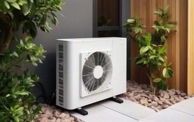 Clean energy for home, air source heat pump installation